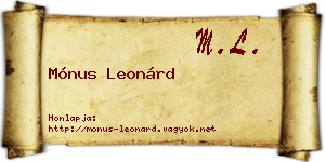 Mónus Leonárd névjegykártya
