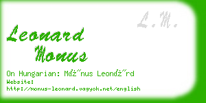 leonard monus business card